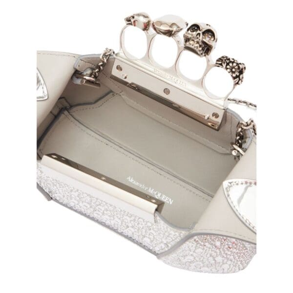 ALEXANDER MCQUEEN WOMENS THE JEWELLED HOBO BAG IN SILVER