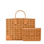 MCM X- LARGE MÜNCHEN TOTE IN VISETOS COGNAC
