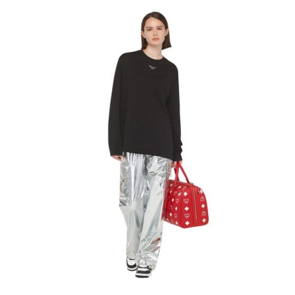 MCM OTTOMAR WEEKENDER BAG IN MAXI VISETOS CANDY RED
