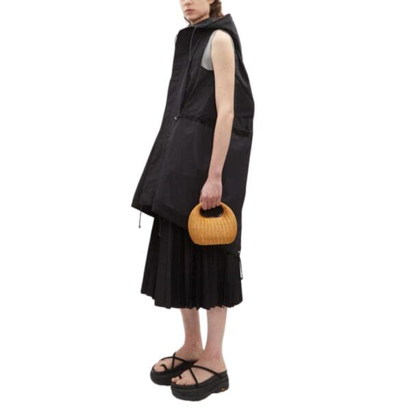 LA GARCONNE RATAN ROUND BAG — BEIGE