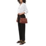 LA GARCONNE DRIES VAN NOTEN ENVELOPE LEATHER BAG RUST