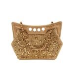 ALEXANDER MCQUEEN WOMENS THE MICRO PEAK BAG IN GOLD