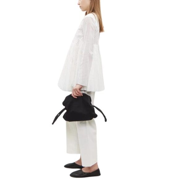 LA GARCONNE CANVAS POUCH — BLACK/ OIL BLACK