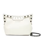 ALEXANDER MCQUEEN WOMENS THE PEAK BAG MINI WITH CHAIN IN SOFT LVORY