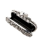 Alexander McQueen Women's Victorian Jewel Knuckle Clutch in Silver: an exquisite blend of vintage charm and modern elegance, adorned with ornate jewels.