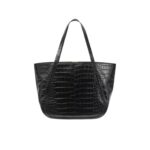 VERSACE CROC-EFFECT GRECA GODDESS LARGE TOTE BAG