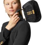 VERSACE CROC-EFFECT GRECA GODDESS MINI BAG