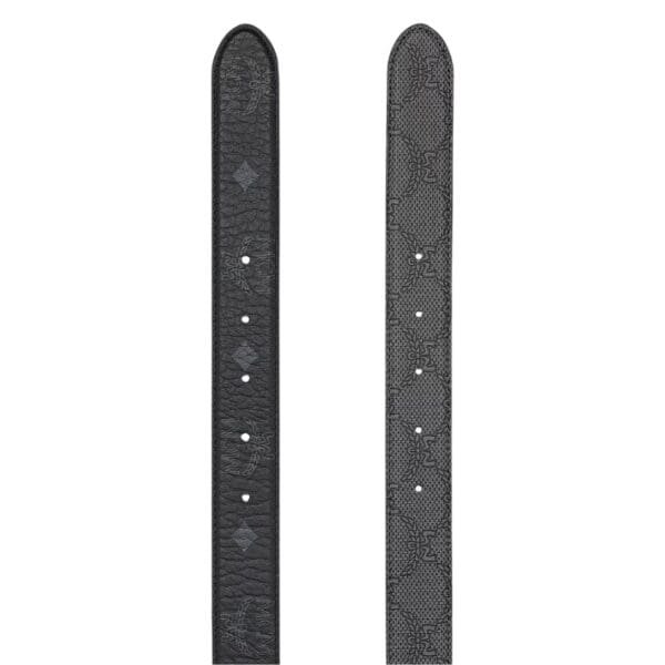 MCM DIAMOND BUCKLE REVERSIBLE MONOGRAM BELT BLACK