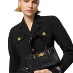 VERSACE CROC-EFFECT MEDUSA '95 SMALL TOTE