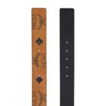 MCM CLAUS MATTE M REVERSIBLE BELT 1.75” IN MAXI VISETOS COGNAC