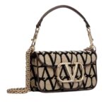 SMALL VALENTINO GARAVANI LOCÒ TOILE ICONOGRAPHE SHOULDER BAG