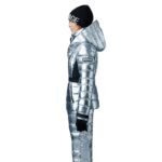mackage elita metallic light down ski jacket with removable hood