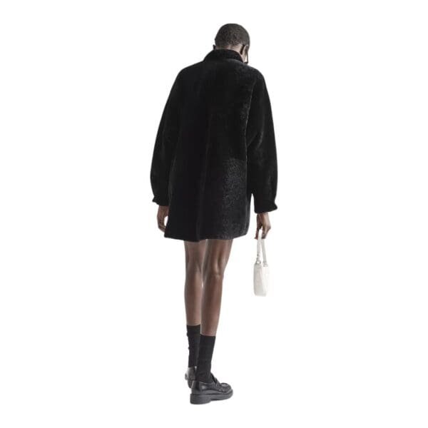 PRADA REVERSIBLE GABARDINE AND SHEARLING COAT