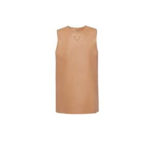 PRADA STRETCH NAPPA LEATHER TOP