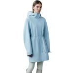 mackage autumn monochromatic leather coat with hood