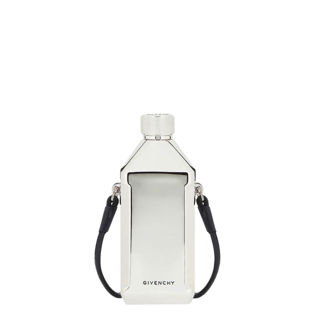 GIVENCHY 4G FLASK IN METAL WITH STRAP SILVERY