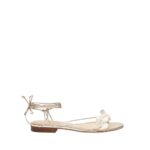 MAGDA BUTRYM WRAP AROUND PEARL SANDALS IN GOLD