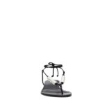 MAGDA BUTRYM WRAP AROUND FLAT PEARLS SANDALS IN BLACK