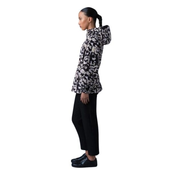 MACKAGE DELIA REVERSIBLE ABSTRACT GEOMETRIC JACKET WITH HOOD