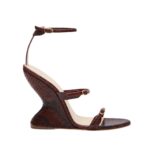 MAGDA BUTRYM INVERTED WEDGE SANDALS IN BROWN