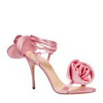 MAGDA BUTRYM WRAP AROUND DOUBLE FLOWER SANDALS IN PINK