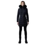 MACKAGE FCALLA AGILE-360 STRETCH LIGHT DOWN COAT WITH BLUE FOX FUR COLLAR