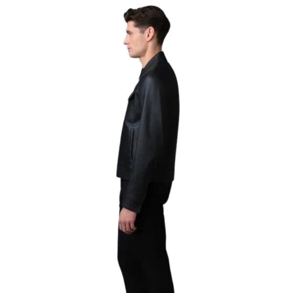 mackage lincoln leather jacket with horn buttons