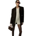 MAGDA BUTRYM SUEDE CAR JACKET IN BROWN