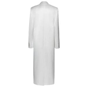 MAGDA BUTRYM CLASSIC DOUBLE BREASTED SILK COAT IN CREAM