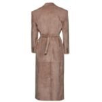 MAGDA BUTRYM SUEDE HOURGLASS COAT IN BROWN