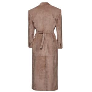 MAGDA BUTRYM  SUEDE HOURGLASS COAT IN BROWN