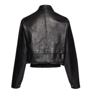MAGDA BUTRYM VINTAGE BOMBER JACKET IN BLACK LEATHER