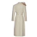 MAGDA BUTRYM BELTED GABARDINE COAT IN CREAM