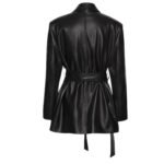 MAGDA BUTRYM BELTED LEATHER JACKET IN BLACK