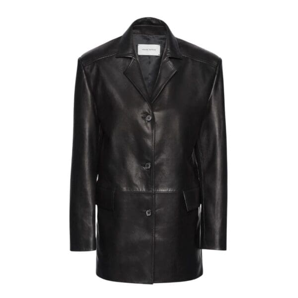 MAGDA BUTRYM LEATHER CAR JACKET IN BLACK