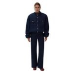 MAGDA BUTRYM OLD SCHOOL DENIM BOMBER JACKET IN INDIGO