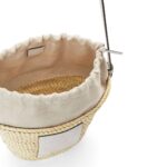 LOEWE BUCKET BAG WITH DRAWSTRING IN PALM LEAF AND CALFSKIN