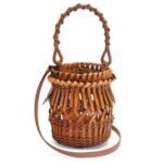 LOEWE SMALL FRINGED BUCKET BAG IN CALFSKIN