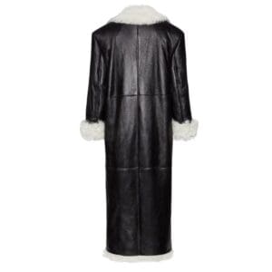MAGDA BUTRYM DOUBLE BREASTED SHEARLING COAT IN BLACK