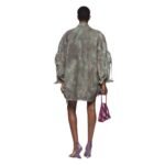 THE ATTICO FERN STAINED GREEN CAMUFLAGE SHORT COAT