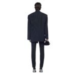 THE ATTICO GLEN BLUE NAVY AND WHITE BLAZER