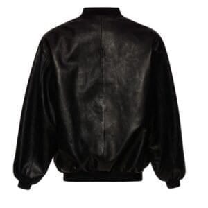 MAGDA BUTRYM OVERSIZED LEATHER BOMBER JACKET IN BLACK