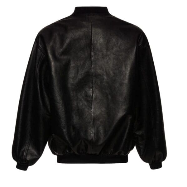 MAGDA BUTRYM OVERSIZED LEATHER BOMBER JACKET IN BLACK