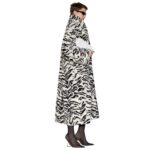 THE ATTICO WHITE AND BLACK LONG FUR COAT