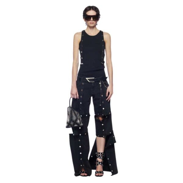 THE ATTICO BLACK LONG PANTS