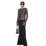 THE ATTICO BLACK MIDI SKIRT