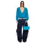 THE ATTICO FERN DARK BLUE LONG PANTS