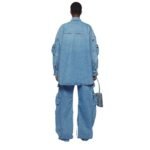 THE ATTICO FERN WASHED BLUE LONG PANTS