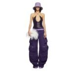 THE ATTICO FERN PURPLE LONG PANTS