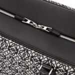 LOEWE AMAZONA 44 BAG IN JACQUARD WITH ANAGRAM MOTIF AND CALFSKIN